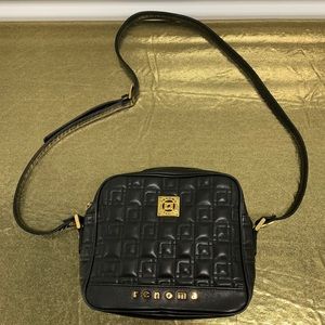 Renoma Paris‎ Crossbody Women's Bag Black Faux Leather Adjustable Strap Small